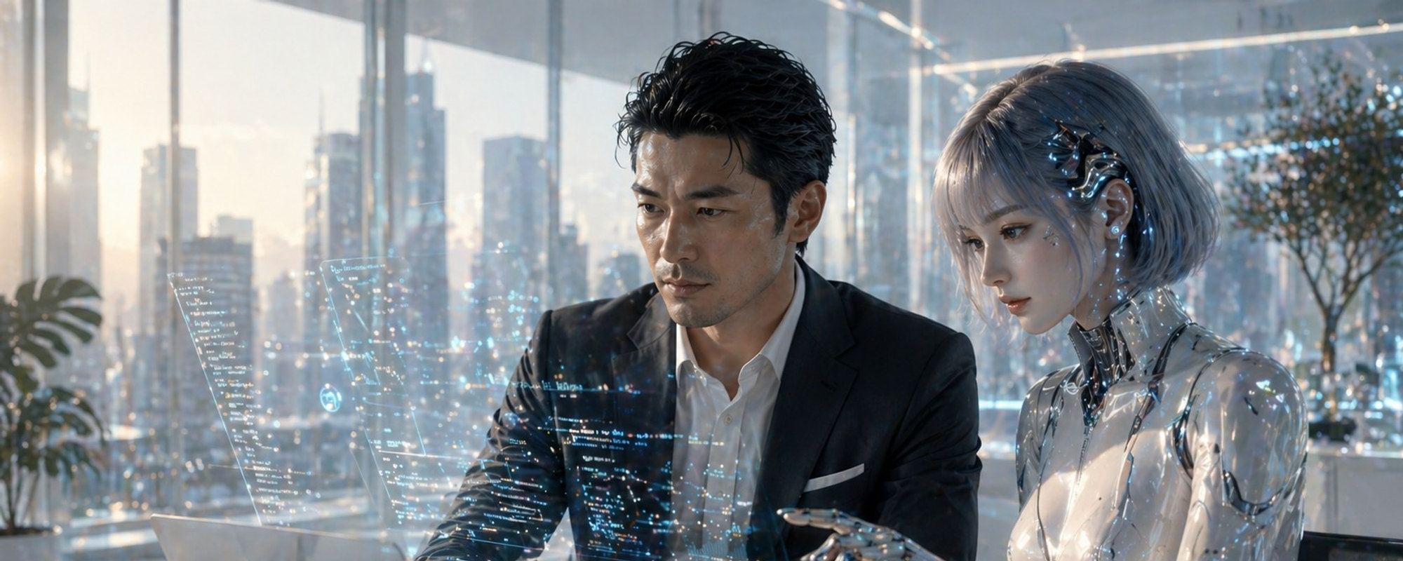 AIを活用して業務を進めるイメージ